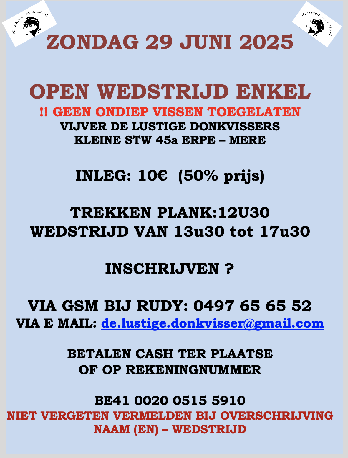 ZONDAG 29 JUNI 2025 OPEN ENKEL DONKVISSERS
