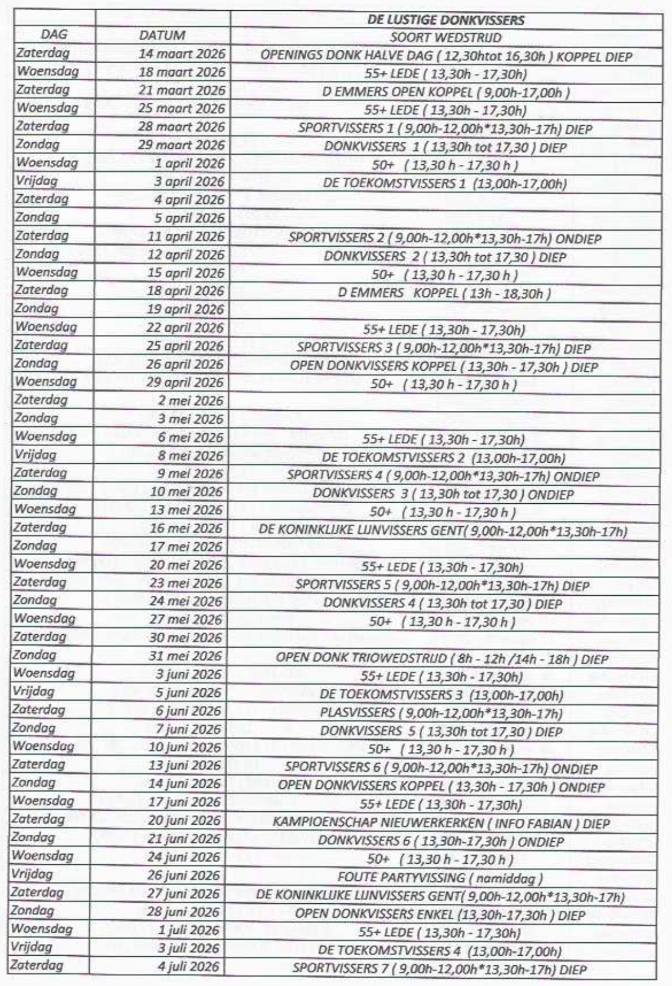 DEEL 1 KALENDER 2026